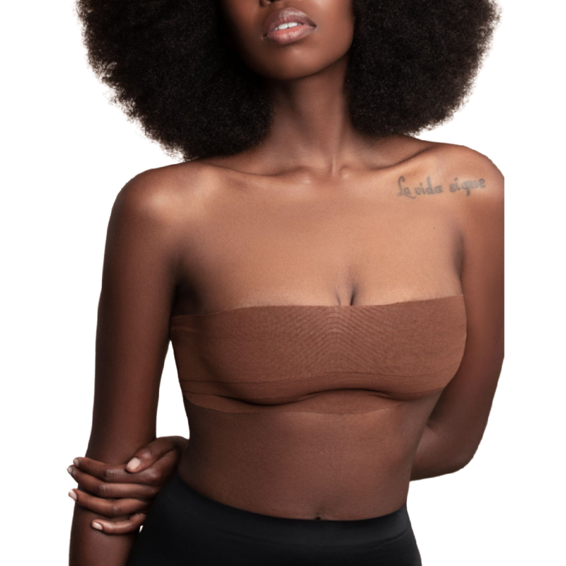 BYE-BRA - NASTRO CORPO 5 M X 6,5 CM + 3 PAIA DI COPRI CAPEZZOLI MARRONE - immagine 5