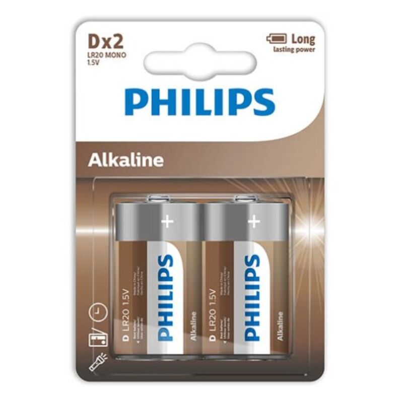PHILIPS – BATTERIA ALCALINA D LR20 BLISTER*2