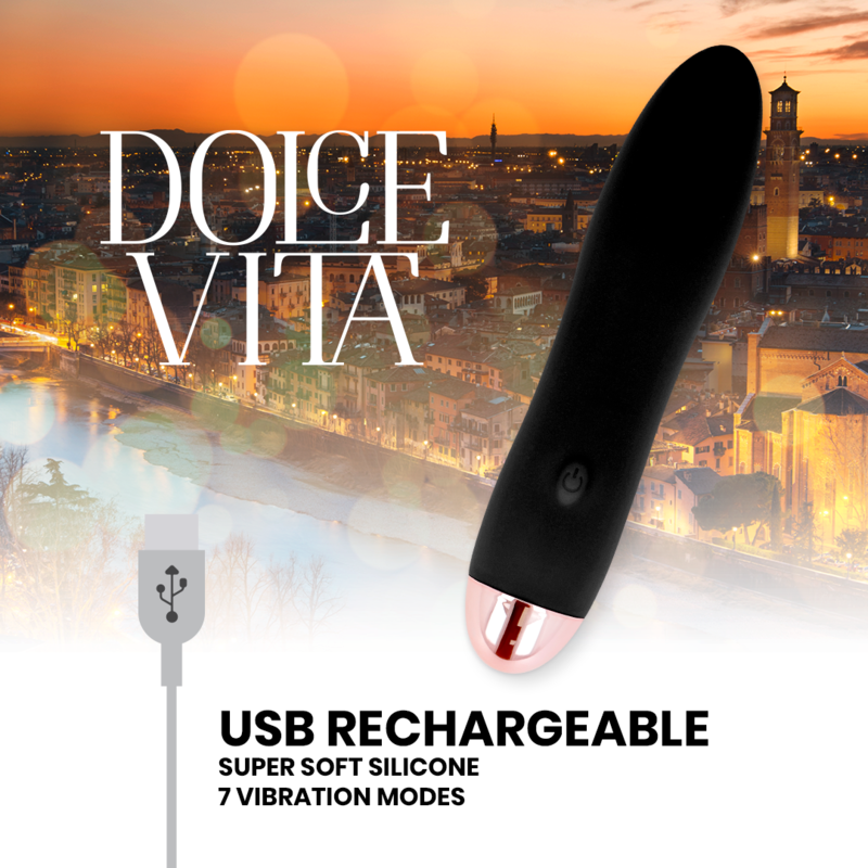 DOLCE VITA - VIBRATORE RICARICABILE QUATTRO NERO A 7 VELOCITÀ - immagine 3