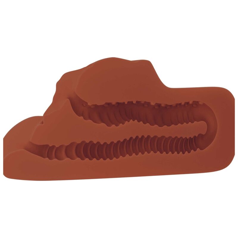 PDX PLUS - FIGA PERFETTA DOPPIO STROKER MASTURBATORE VAGINA E ANO MARRONE - immagine 4