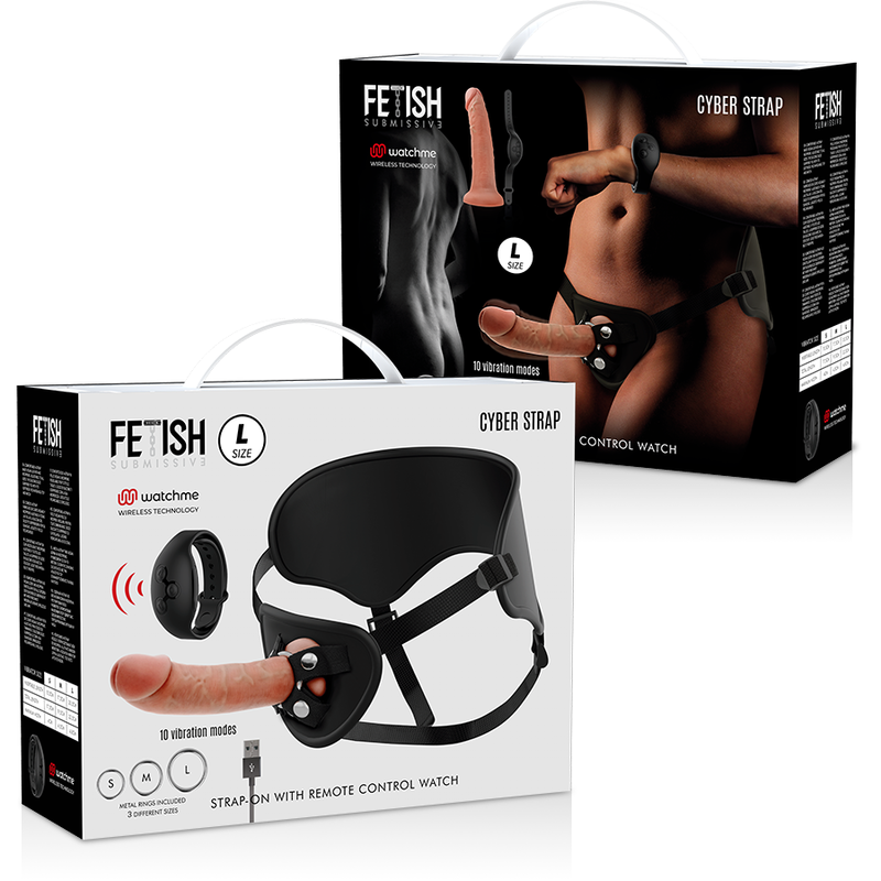 FETISH SUBMISSIVE CYBER STRAP - IMBRAGATURA CON TELECOMANDO TECNOLOGIA DILDO WATCHME L - immagine 12