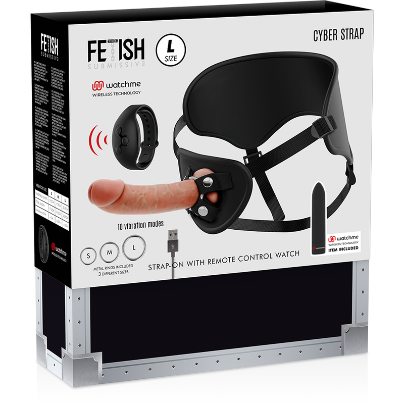 FETISH SUBMISSIVE CYBER STRAP - IMBRAGATURA CON DILDO E TELECOMANDO BULLET TECNOLOGIA WATCHME L - immagine 11