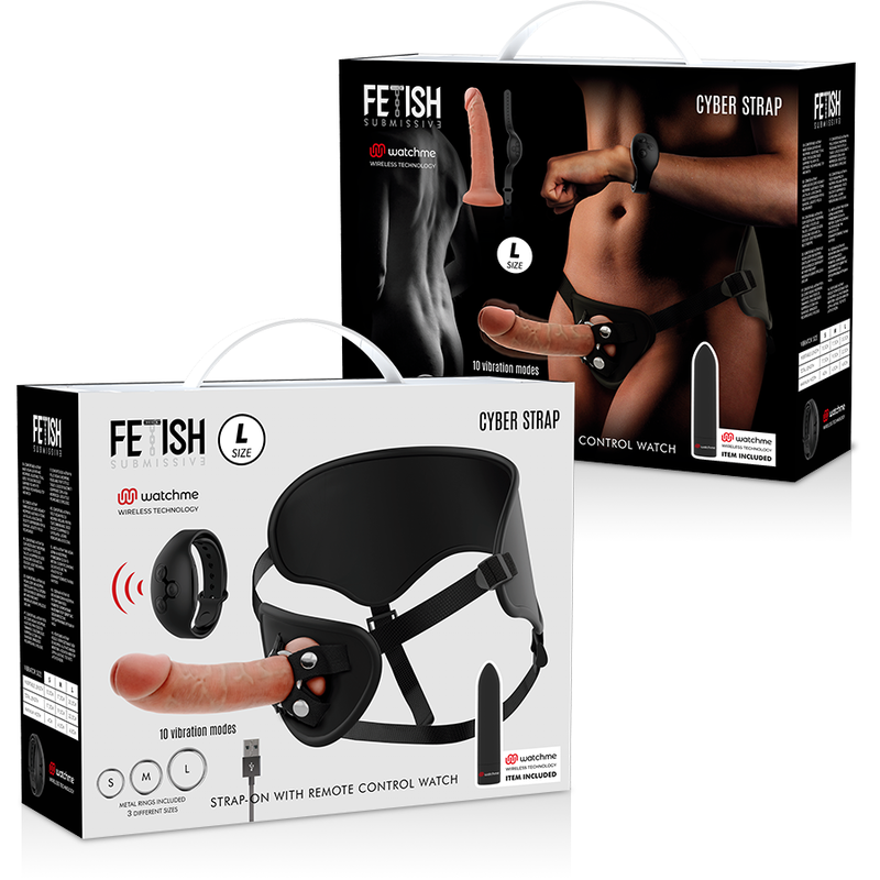 FETISH SUBMISSIVE CYBER STRAP - IMBRAGATURA CON DILDO E TELECOMANDO BULLET TECNOLOGIA WATCHME L - immagine 12