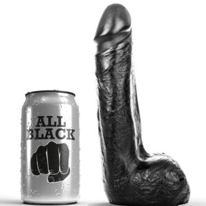 ALL BLACK – DILDO REALISTICO NERO MORBIDO 20 CM