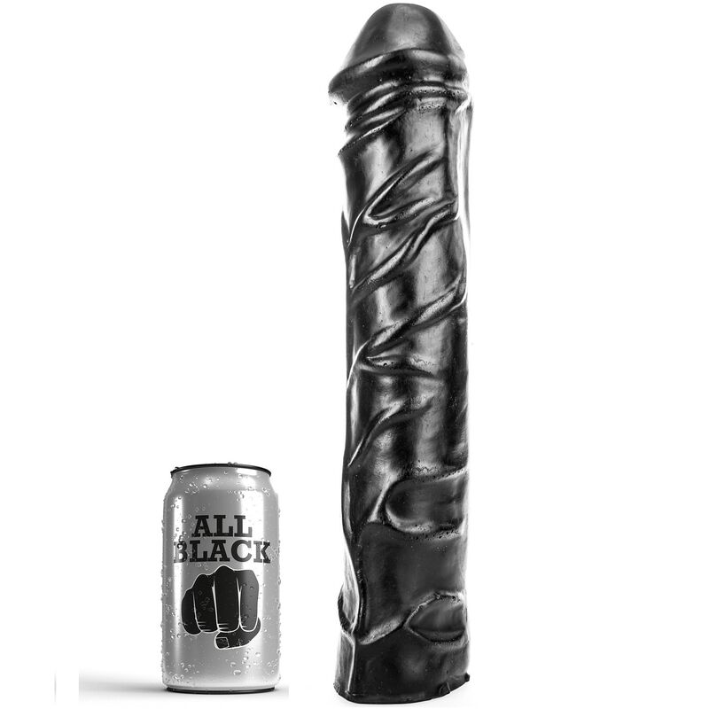 ALL BLACK – DILDO GIGANTE CON PUGNO MORBIDO 32 CM