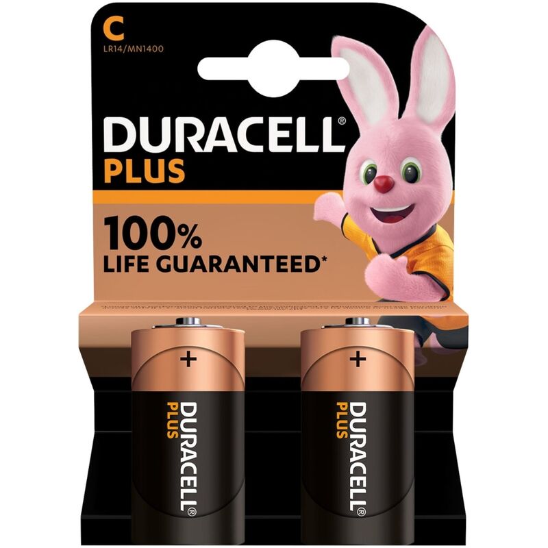 DURACELL – BATTERIA PLUS POWER ALCALINA C LR14 2 UNIT