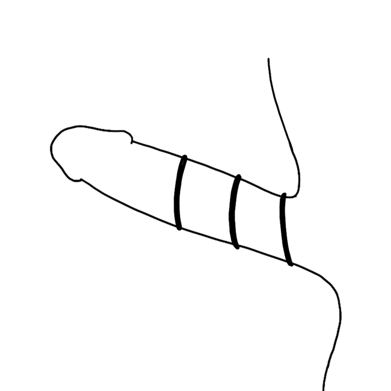 OHMAMA - SET DI 3 ANELLI IN SILICONE NERO - immagine 2