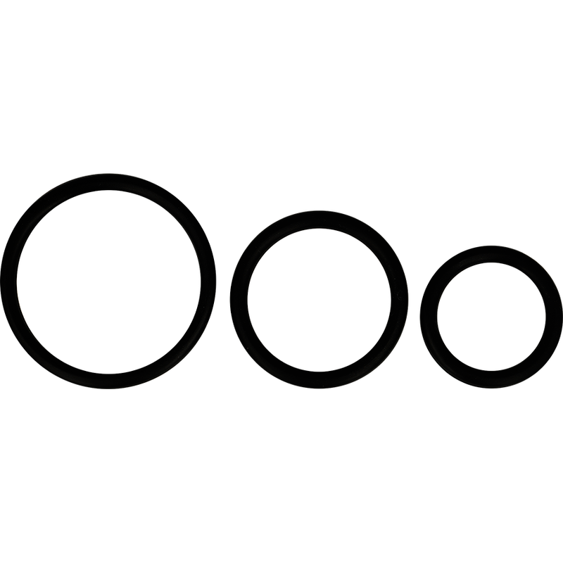 OHMAMA – SET DI 3 ANELLI IN SILICONE NERO