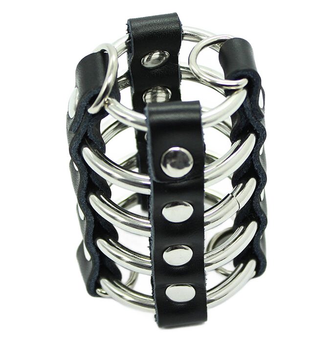 OHMAMA FETISH – GABBIA PER PENE CON ANELLI IN METALLO E CINTURINI IN PELLE OHMAMA FETISH – GABBIA PER PENE CON ANELLI IN METALLO E CINTURINI IN PELLE