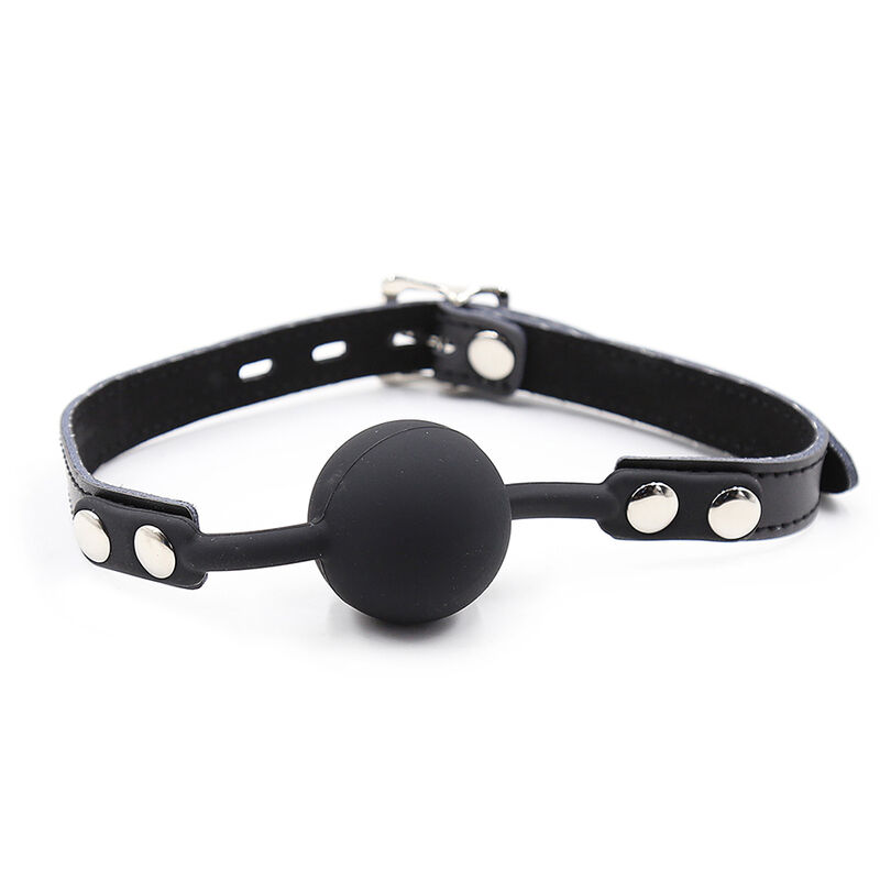 OHMAMA FETISH - BALL GAG IN SILICONE CON CINTURA IN PELLE (LUCCHETTO INCLUSO) - immagine 6