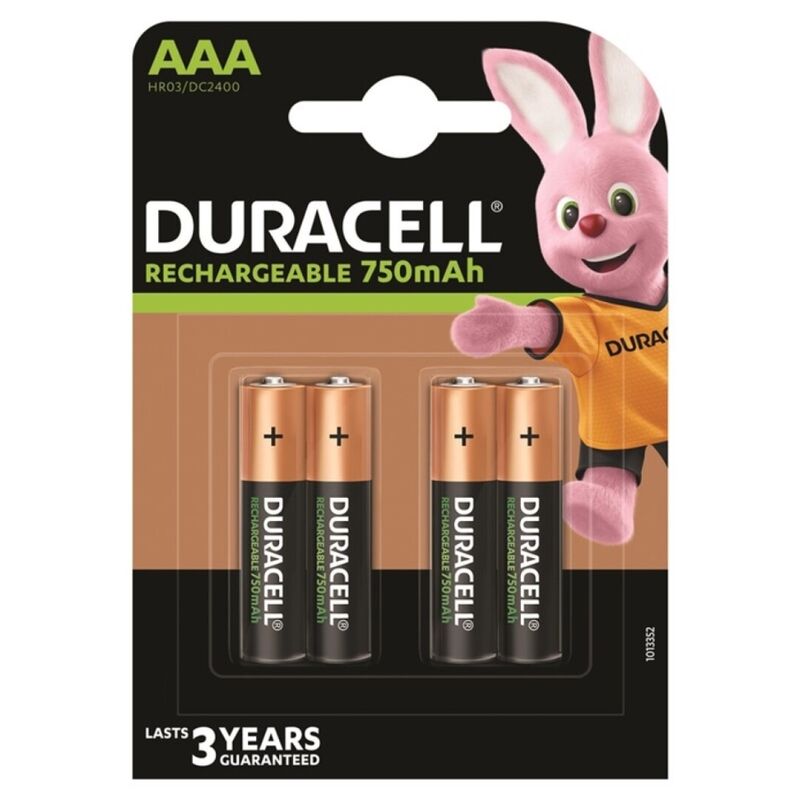 DURACELL – BATTERIA RICARICABILE HR03 AAA 750mAh 4 UNIT DURACELL – BATTERIA RICARICABILE HR03 AAA 750mAh 4 UNIT