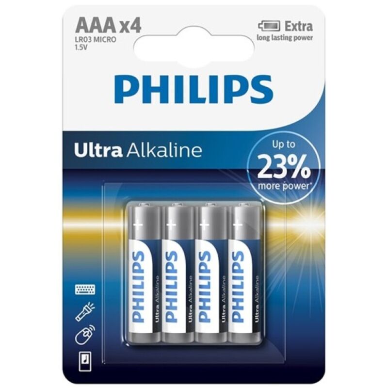 PHILIPS – BATTERIA ULTRA ALCALINA AAA LR03 4 UNITÀ