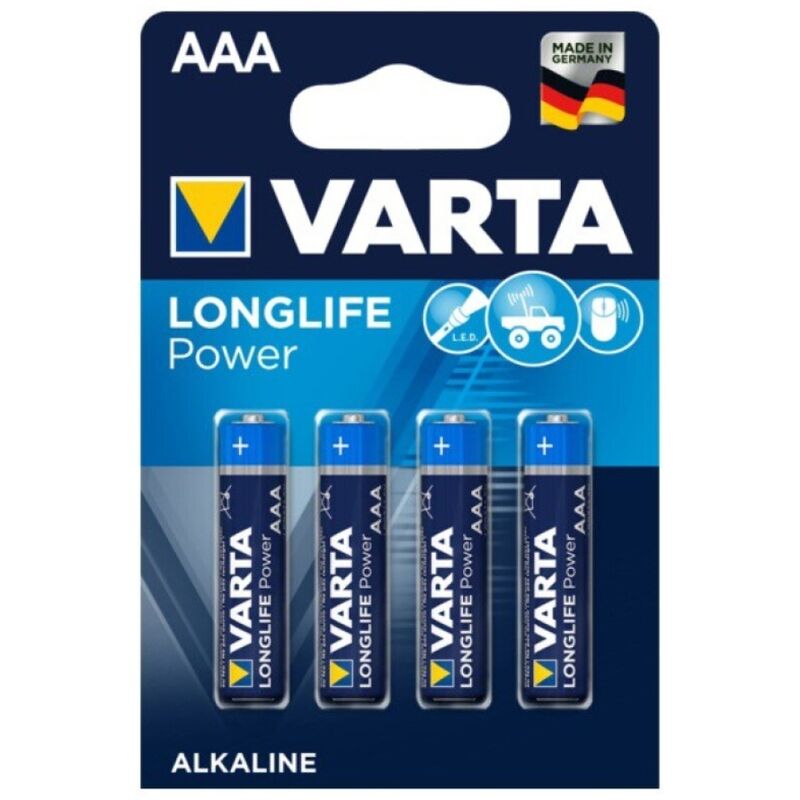 VARTA – LONGLIFE POWER BATTERIA ALCALINA AAA LR03 4 UNITÀ
