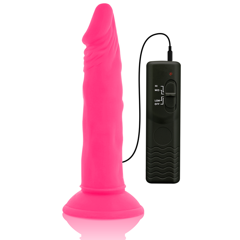 DIVERSIA - DILDO FLESSIBILE CON VIBRAZIONE ROSA 23 CM -O- 4.3 CM - immagine 3