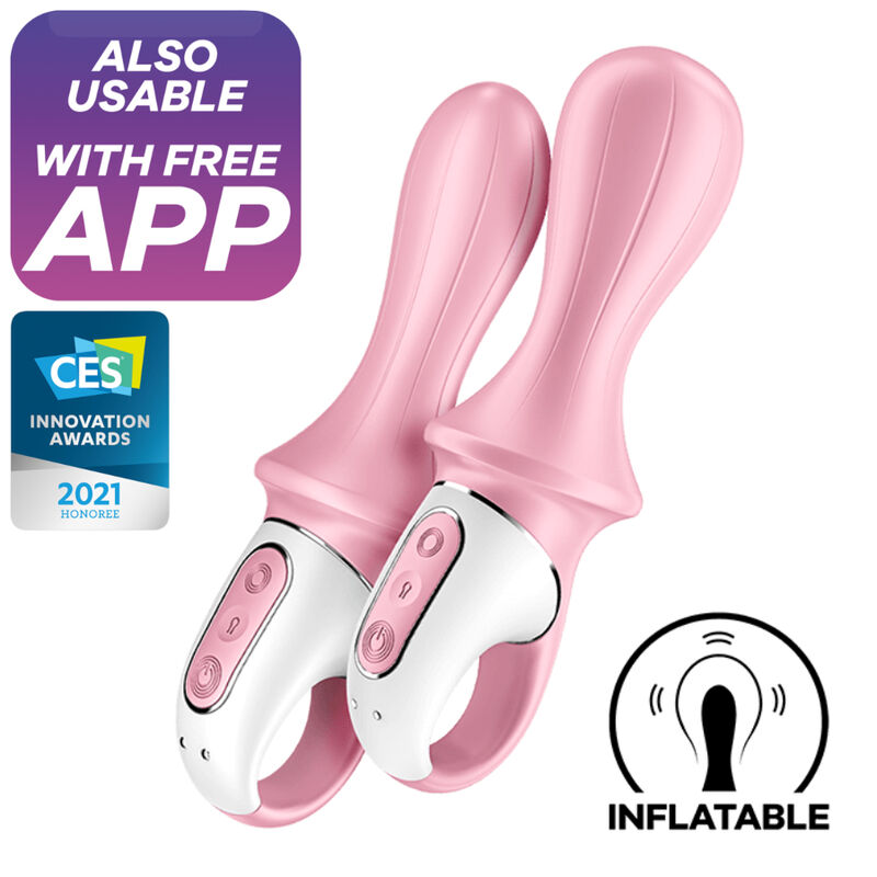 SATISFYER - VIBRATORE ANALE GONFIABILE AIR PUMP BOOTY 5+ ROSA - immagine 2