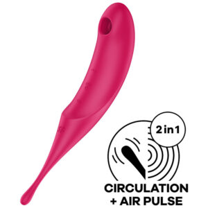 SATISFYER TWIRLING PRO AIR PULSE STIMULATOR & VIBRATOR – RED