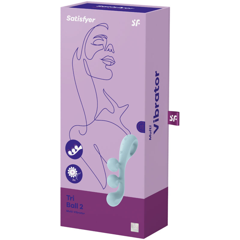 SATISFYER - MULTI VIBRATORE TRI BALL 2 BLU - immagine 3
