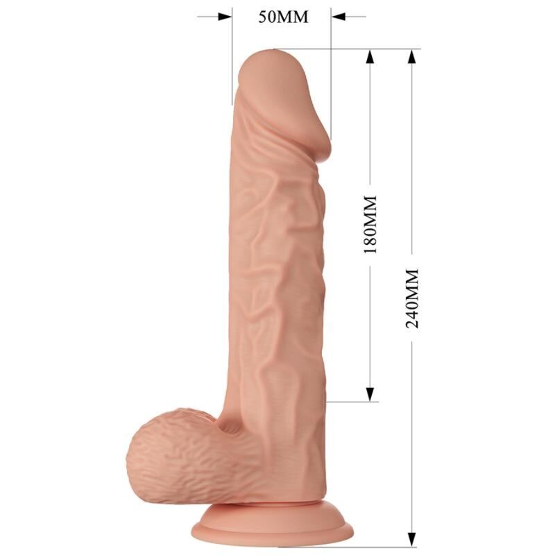 BAILE - BELLISSIMO INCONTRO DILDO REALISTICO FLESSIBILE BURAQ 24 CM NATURALE - immagine 7