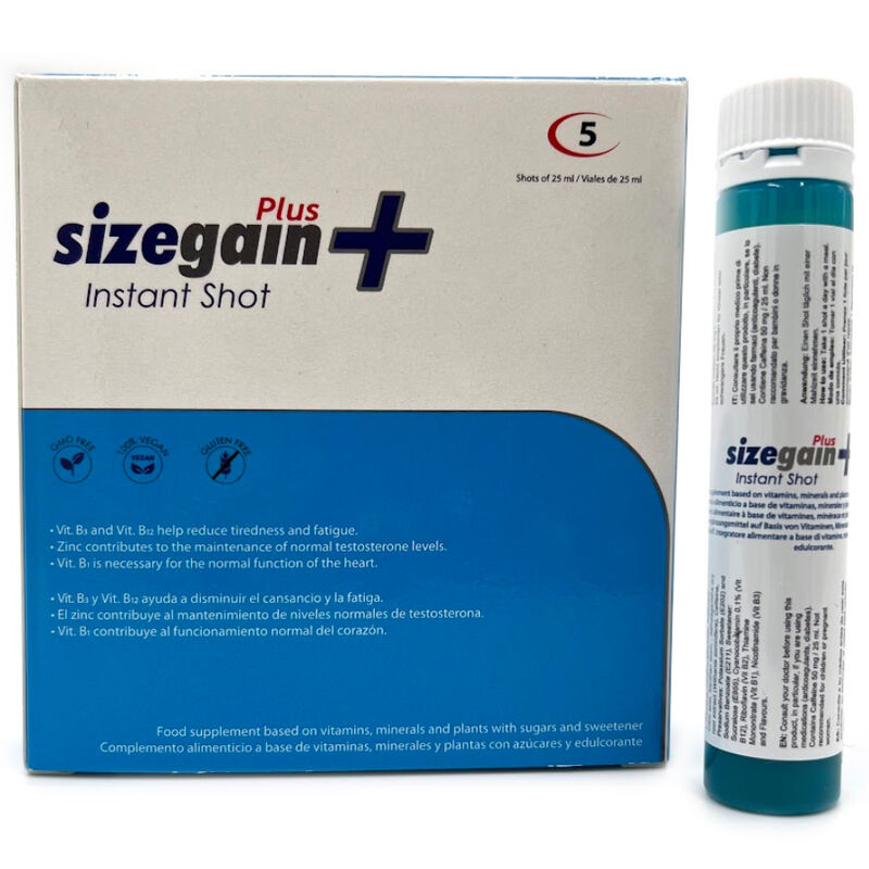 500 COSMETICS - SIZEGAIN PLUS INSTANT SHOT MALE ENERGIZER 5 UNITS - immagine 2