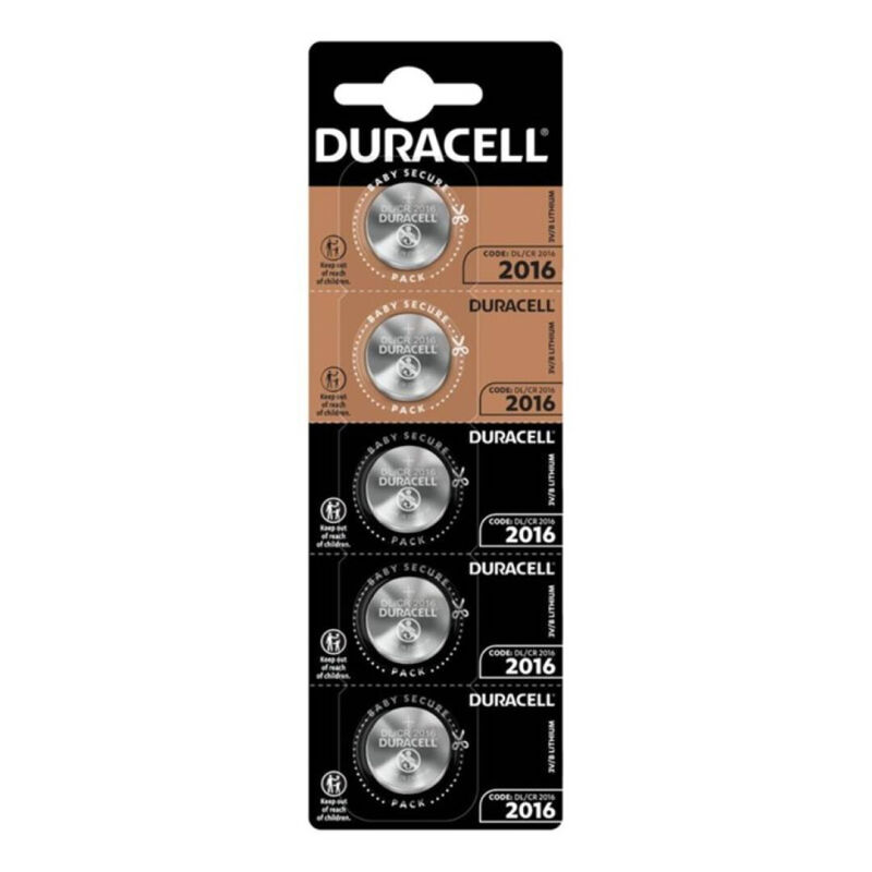 DURACELL – BATTERIA BOTTONE LITIO CR2016 3V 5 UNIT DURACELL – BATTERIA BOTTONE LITIO CR2016 3V 5 UNIT