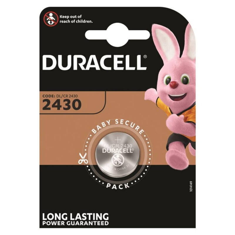 DURACELL – BATTERIA BOTTONE LITIO CR2430 3V 1 UNIT DURACELL – BATTERIA BOTTONE LITIO CR2430 3V 1 UNIT