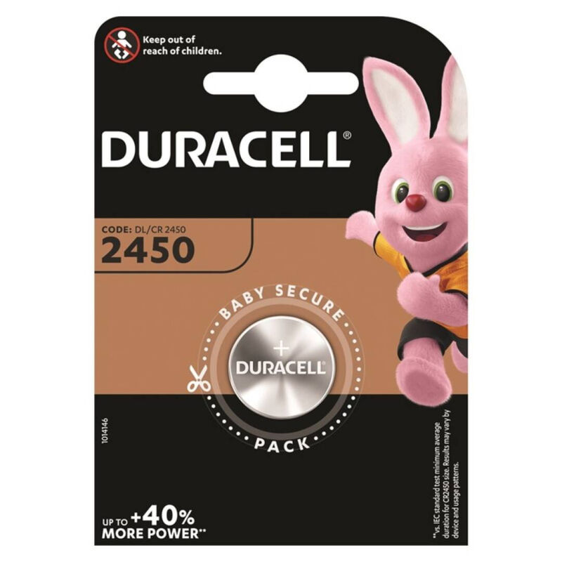 DURACELL – BATTERIA BOTTONE LITIO CR2450 3V 1 UNIT DURACELL – BATTERIA BOTTONE LITIO CR2450 3V 1 UNIT
