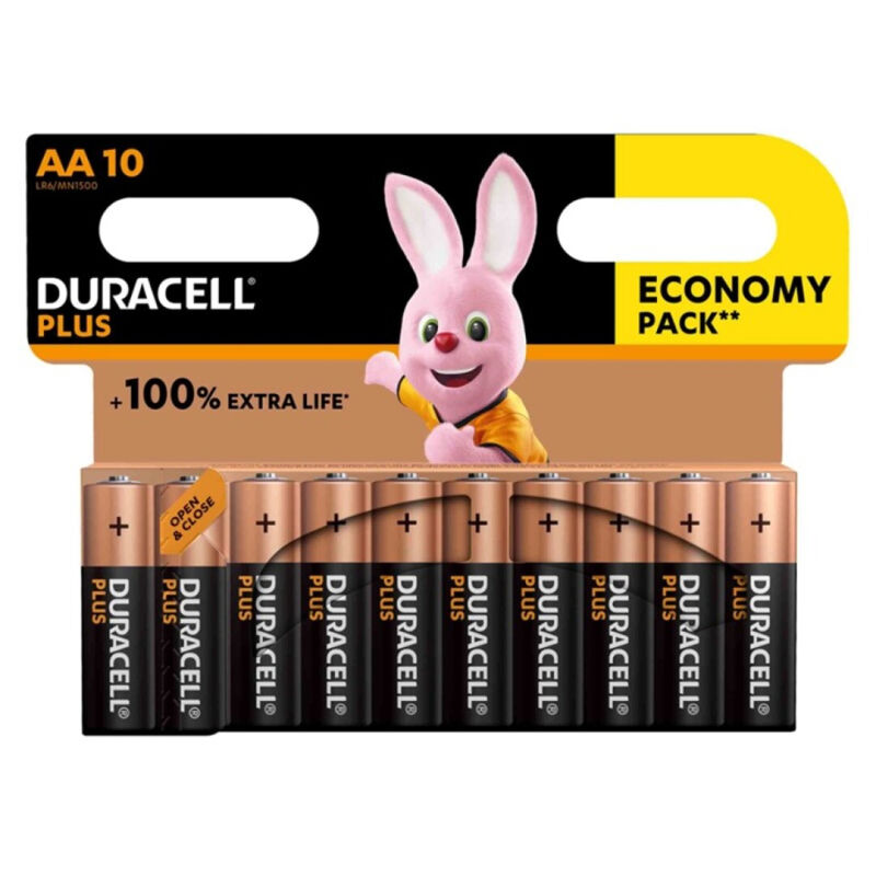 DURACELL – BATTERIA ALCALINA PLUS POWER 100 AA LR6 10 UNIT