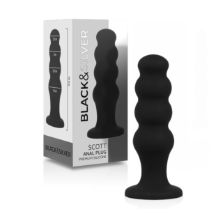 BLACK&SILVER – PLUG ANALE IN SILICONE SCOTT PREMIUM NERO