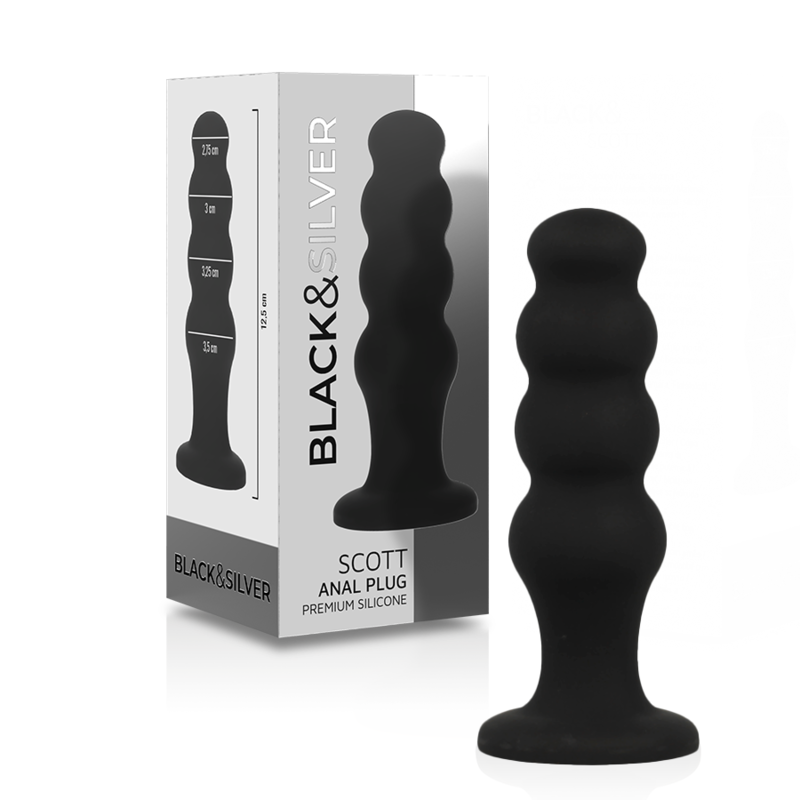 BLACK&SILVER – PLUG ANALE IN SILICONE SCOTT PREMIUM NERO BLACK&SILVER – PLUG ANALE IN SILICONE SCOTT PREMIUM NERO