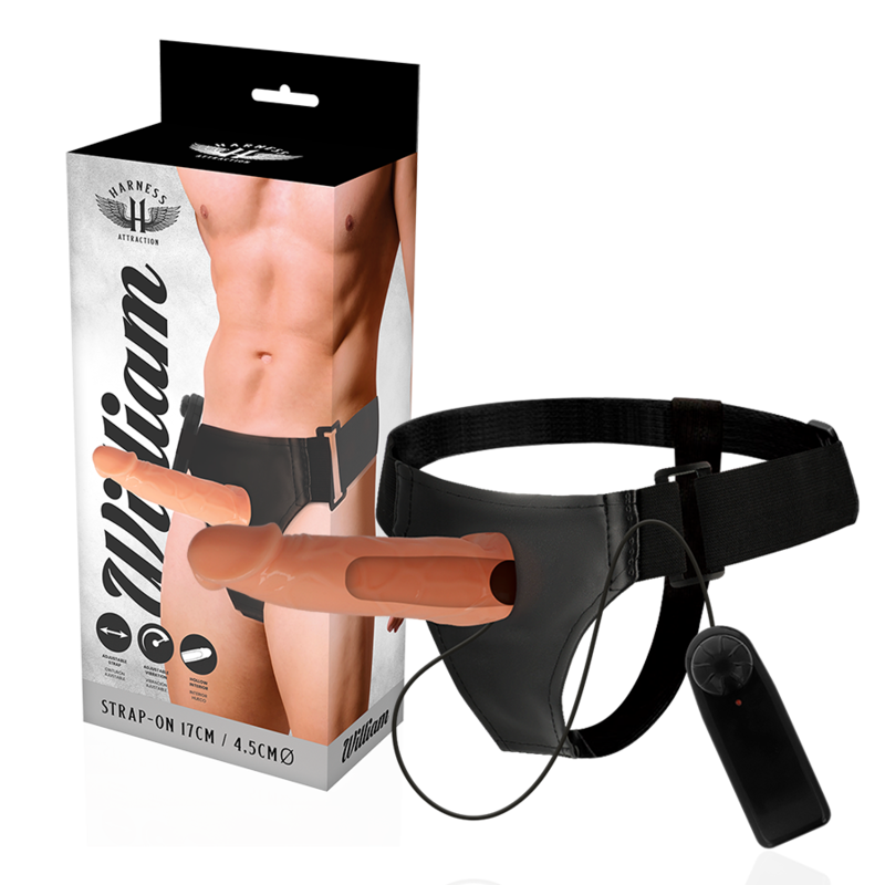 HARNESS ATTRACTION – WILLIAN HOLLOW RNES CON VIBRATORE 17 CM -O- 4.5 CM