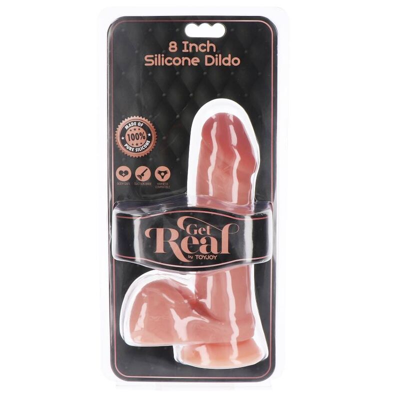 GET REAL - DILDO IN SILICONE 20,5 CM CON PALLE IN PELLE - immagine 3