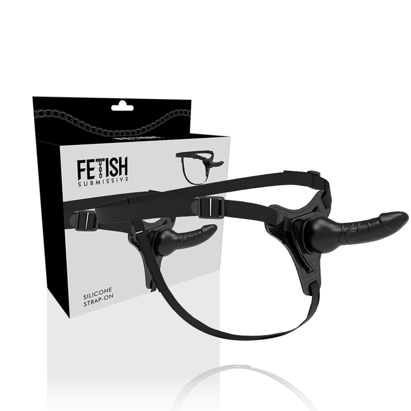 FETISH SUBMISSIVE HARNESS - SILICONE NERO REALISTICO 16 CM - immagine 3