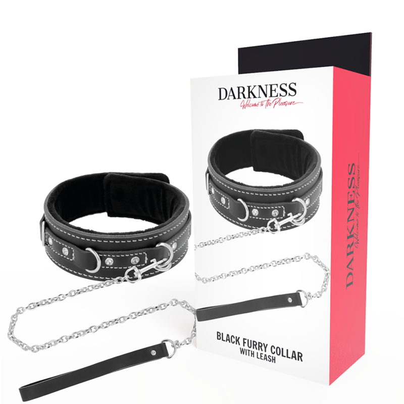 DARKNESS – COLLANA IN PELLE DI ALTA QUALITÀ CON GUINZAGLIO