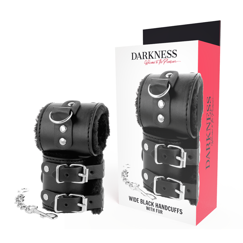 DARKNESS – MANETTE NERE REGOLABILI IN PELLE CON FODERA DARKNESS – MANETTE NERE REGOLABILI IN PELLE CON FODERA