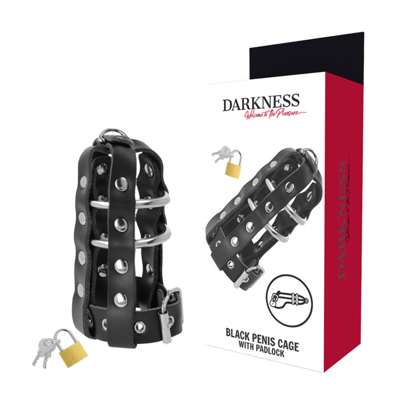 DARKNESS – GABBIA DI CASTIT IN PELLE CON SERRATURA DARKNESS – GABBIA DI CASTIT IN PELLE CON SERRATURA