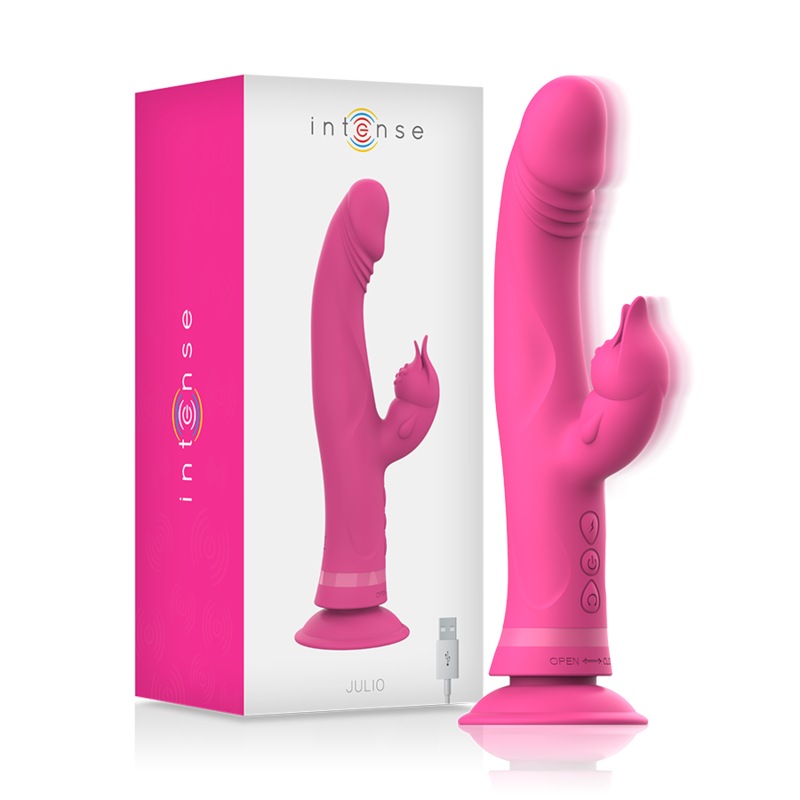 INTENSE – VIBRATORE JULIO RABBIT IN SILICONE ROSA