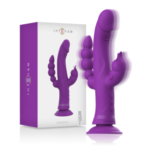 INTENSE – VIBRATORE IN SILICONE CASANOVA RABBIT TRIPLO MOTORE VIOLA