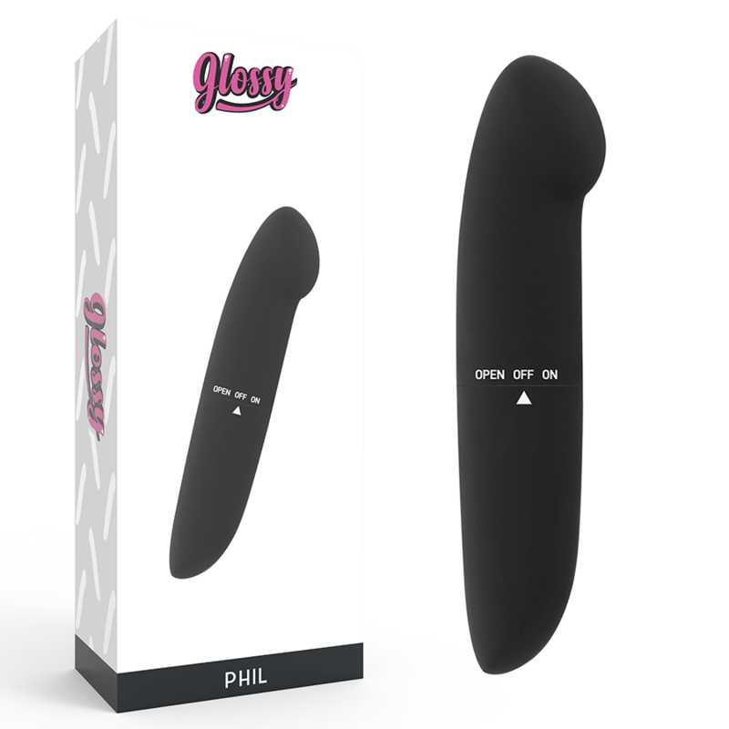 GLOSSY – VIBRATORE PHIL NERO