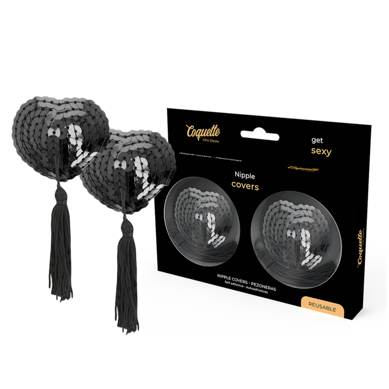COQUETTE CHIC DESIRE – COPRI CAPEZZOLI NERI CON PAILLETTES