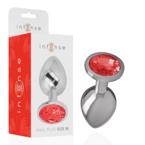 INTENSE – PLUG ANALE IN METALLO CON CRISTALLO ROSSO MISURA M