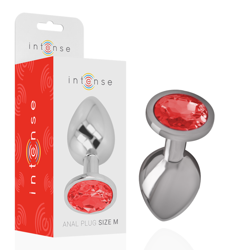 INTENSE – PLUG ANALE IN METALLO CON CRISTALLO ROSSO MISURA M INTENSE – PLUG ANALE IN METALLO CON CRISTALLO ROSSO MISURA M