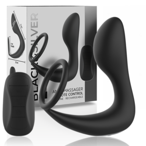 BLACK&SILVER – MASSAGGIATORE ANALE CON TELECOMANDO RICARICABILE IN SILICONE NERO