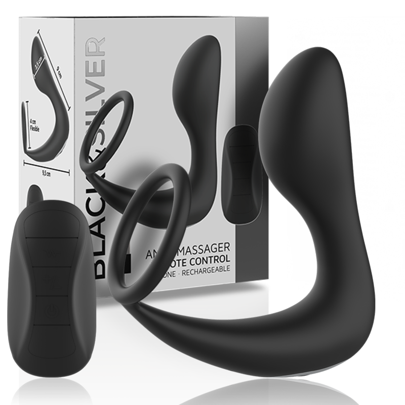 BLACK&SILVER – MASSAGGIATORE ANALE CON TELECOMANDO RICARICABILE IN SILICONE NERO BLACK&SILVER – MASSAGGIATORE ANALE CON TELECOMANDO RICARICABILE IN SILICONE NERO