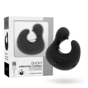 BLACK&SILVER – DUCKYMANIA DITALE RICARICABILE STIMOLANTE D’ANATRA IN SILICONE