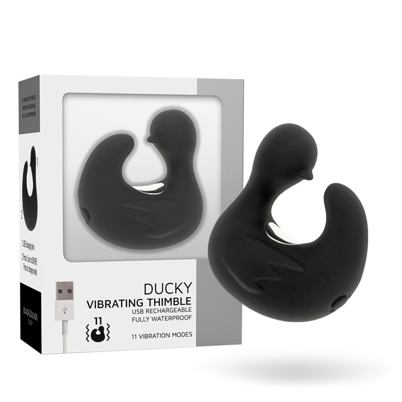 BLACK&SILVER – DUCKYMANIA DITALE RICARICABILE STIMOLANTE D’ANATRA IN SILICONE