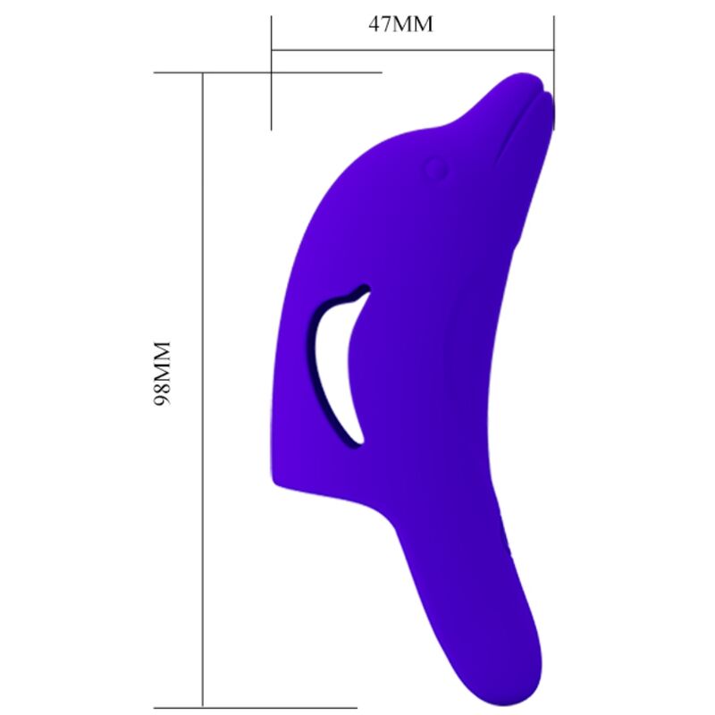 PRETTY LOVE - POTENTE STIMOLATORE DELLE DITA DELPHINI BLU SCURO - immagine 4