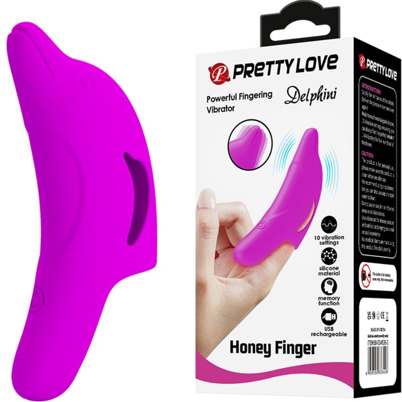 PRETTY LOVE - POTENTE STIMOLATORE DELLE DITA DELPHINI VIOLA - immagine 3