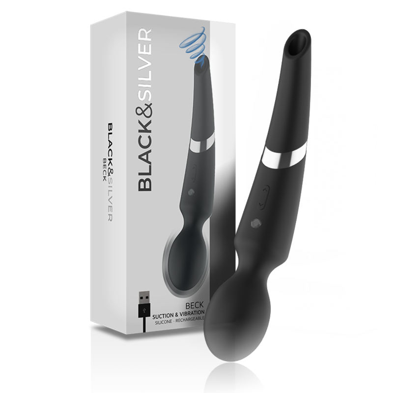 BLACK&SILVER – BECK BACCHETTA E VENTOSA 2 IN 1 IN SILICONE