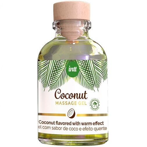 INTT – GEL DA MASSAGGIO VEGANO AL GUSTO DI COCCO ED EFFETTO RISCALDANTE