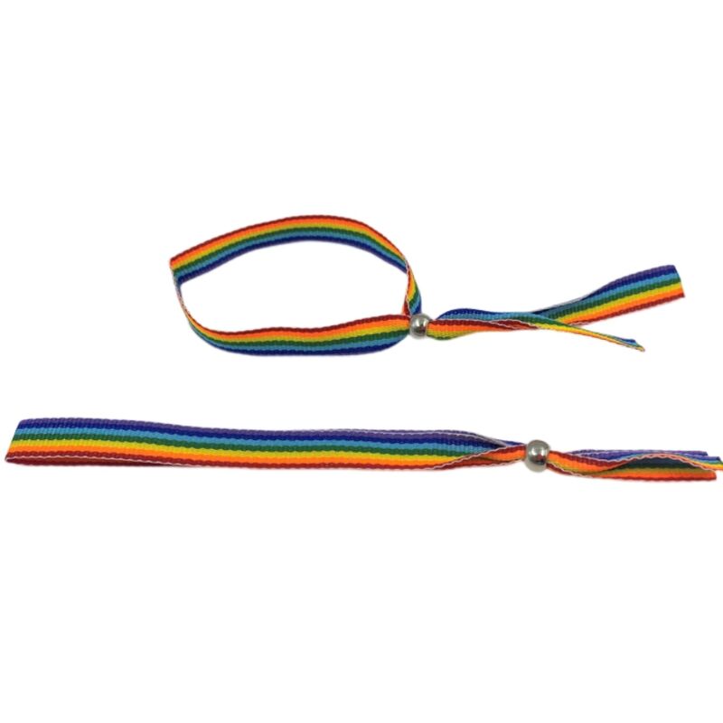 PRIDE – BRACCIALE CON SFERE IN ARGENTO CON BANDIERA LGBT